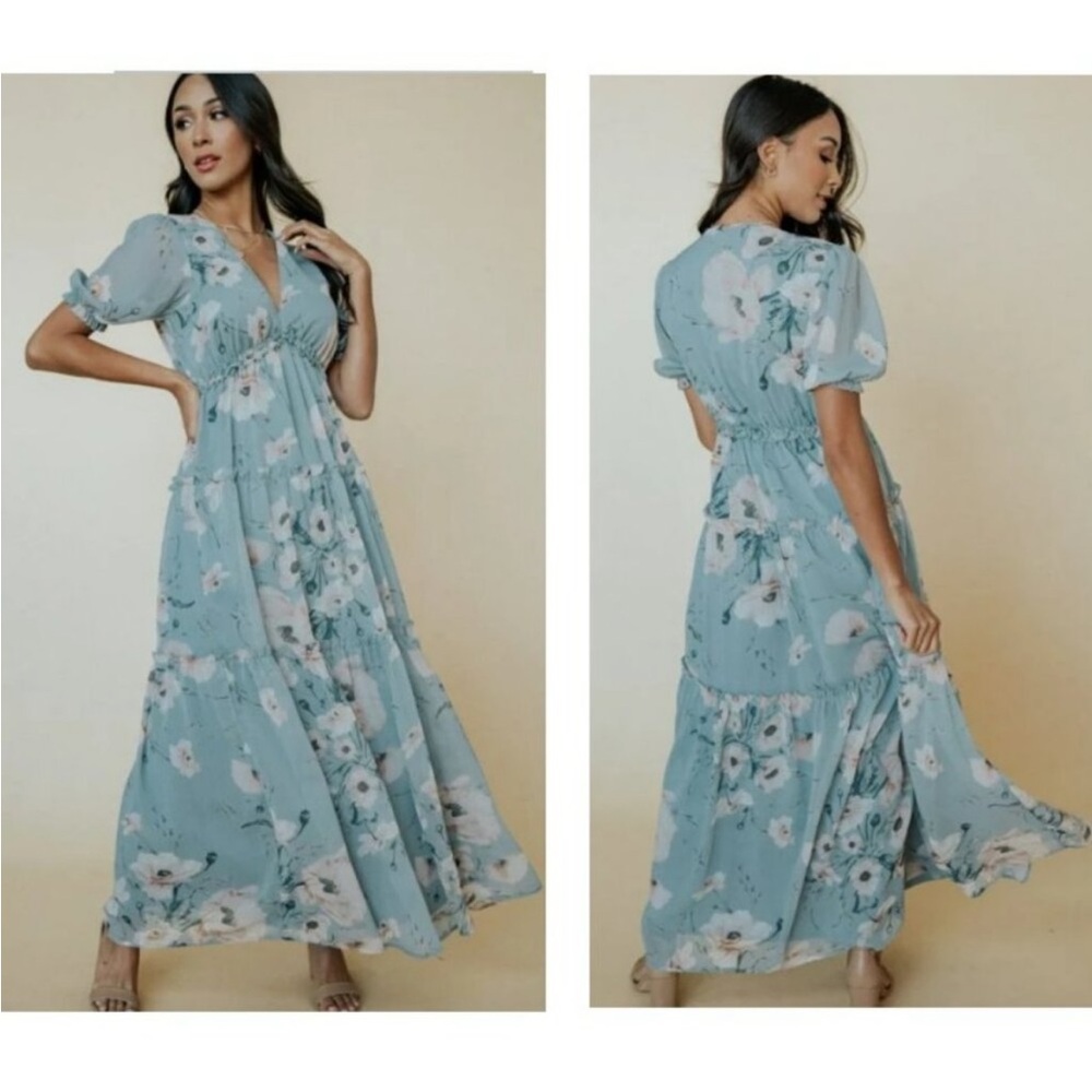 NWT Baltic Born Santorini Floral print Maxi Dress Size Medium - Picture 6 of 6
